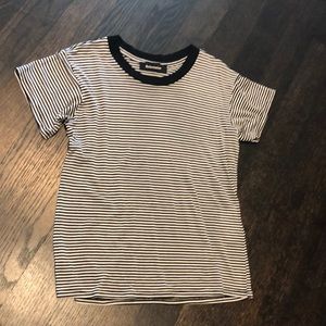 NWOT Reformation black and white striped t shirt